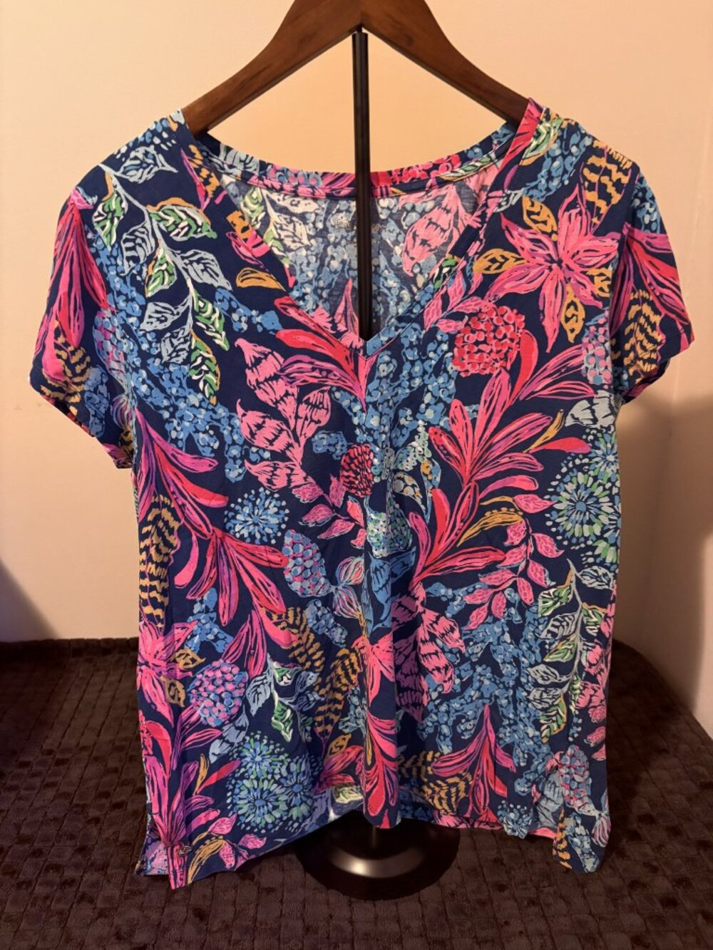 Lilly Pulitzer Meredith Tee - Calypso Coast Print Size Large